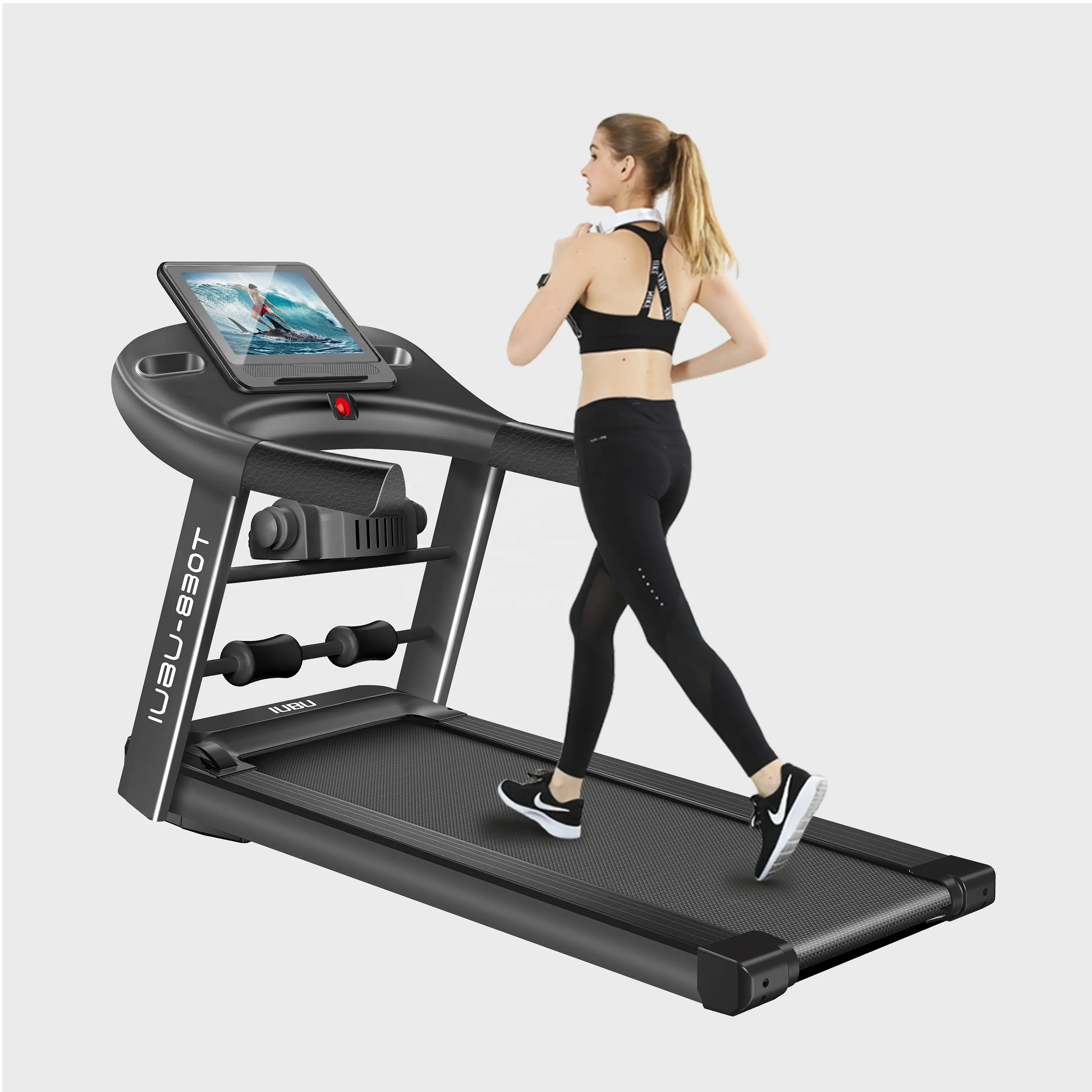 Penjualan Laris Pabrik T02 Grosir Peralatan Fitness Elektrik Lipat Aplikasi Bluetooth Koneksi Treadmill Mesin Lari