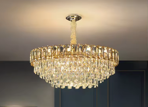 Zeal Lighting Decoración Luces colgantes Techo Lujo Oro Led Moderno K9 Crystal Rock Chandelier - Product Image 4