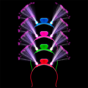 Serre-têtes à fibres optiques scintillantes pas chers en gros, serre-têtes à fibres optiques LED lumineux pour fête, costume de princesse, cosplay, jouet - Product Image 3