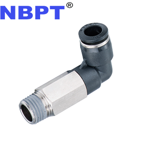 Thép Không Gỉ PLL-G Chủ Đề Xoay Góc Phải Chèn Nhanh Chóng L-Hình Khuỷu Tay 304 Cắm Khí Ống Khí Nén Khớp - Product Image 3