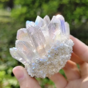 Venta al por mayor Natural claro cuarzo <span class=keywords><strong>Aura</strong></span> cuarzo racimo Ángel <span class=keywords><strong>Aura</strong></span> cristal racimo para decoración y regalo - Product Image 3