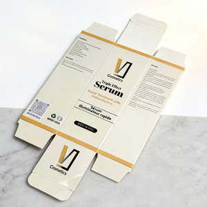 Factory Custom Gold Foil Printed Foldable White Card <b>Box</b> for Cosmetic <b>Box</b> Serum Facial Essence Packaging Paper <b>Box</b> - Product Image 2