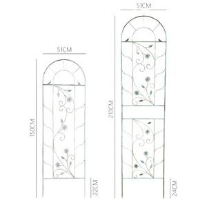Clematis Climbing Trellis Wrought Iron 2 Layer White Distressed Outdoor Garden <b>Plant</b> <b>Support</b> Arched Design - Product Image 5