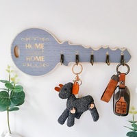 Plaque murale en bois découpée en forme de clé, porte-clés en bois avec inscription « Bienvenue à la maison », décoration murale pour entrée, cadeau