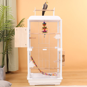 Jaula Elegante y Amplia <span class=keywords><strong>para</strong></span> Loros con Techo Abatible y Bandeja Extraíble <span class=keywords><strong>para</strong></span> Aves Pequeñas y Medianas, Jaula de Exhibición <span class=keywords><strong>para</strong></span> el Hogar - Product Image 2