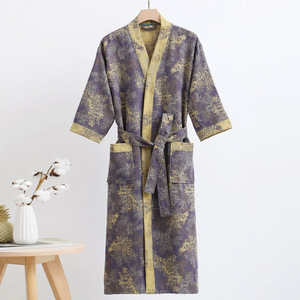 Peignoir en gaze double couche en pur coton, séchage rapide, pyjama léger pour le printemps et l'été, vêtements de maison - Product Image 5