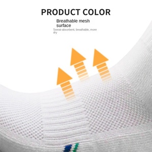 Chaussettes de sport mi-mollet personnalisées à semelle épaissie en tissu éponge pour le basketball, le tennis et le badminton en extérieur, pour hommes et femmes - Product Image 4