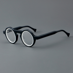 Monturas de <span class=keywords><strong>gafas</strong></span> de marca de diseñador para <span class=keywords><strong>hombre</strong></span>, <span class=keywords><strong>gafas</strong></span> <span class=keywords><strong>graduadas</strong></span> de lectura óptica de acetato bloqueado de Color de círculo pequeño a la <span class=keywords><strong>moda</strong></span> para <span class=keywords><strong>hombre</strong></span> - Product Image 3