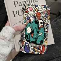 IPhone 16 Promax 15 Pro 14 Promax Book Cover Transparent Crazy Graffiti Pattern Book Phone Case
