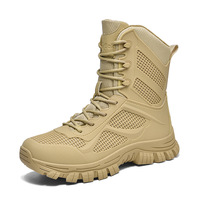 Bottes tactiques imperméables et respirantes pour hommes, bottes tactiques mi-mollet, bottes de travail et d'entraînement