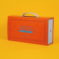 Boîte cadeau rigide en carton avec fermeture magnétique, personnalisée avec logo de marque coloré, haut de gamme, avec poignée