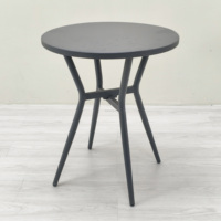 Table de café extérieure moderne, durable, légère, en métal noir et aluminium, 60 cm, étanche, facile à transporter, pour villas et cours