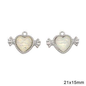 2025 Venta caliente cariño estrella de cuatro puntas Rosa corazón colgante cuentas accesorios collar Diy pulsera hecha a mano Material - Product Image 5