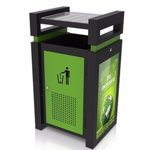 Solar Energy Street Outdoor Sensor Dustbin Advertising Smart Bin