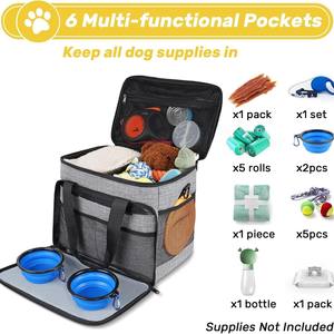 Ensemble de 4 sacs de voyage pour chien avec fermeture éclair, comprenant 1 sac de rangement et 2 sacs simples pour les voyages de week-end - Product Image 2