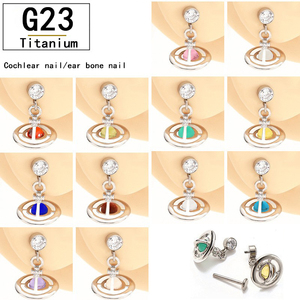 Pendientes de tuerca que se pueden desenroscar <span class=keywords><strong>en</strong></span> ambos lados Saturno Esfera <span class=keywords><strong>Piercing</strong></span> Pendientes G23 Aleación de titanio Joyería corporal Hilo interno - Product Image 2