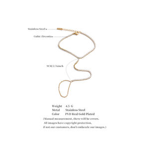 سلسلة مجوهرات من الفولاذ المقاوم للصدأ من jinyo بلينغ من الزركونيا المكعبة خلف سلسلة اليد سوار معصم لامع مع إصبع بيجو - Product Image 6