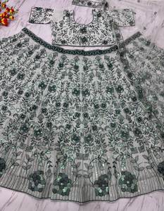 Lehenga Choli Premium FATEMA FASHION de Organza Tabby, Adornado con Hermoso Bordado de Hilo, Trabajo Dori y Lentejuelas Pesadas para Fiesta - Product Image 6