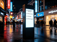 Panneau de signalisation autoportant personnalisé par le fabricant avec éclairage LED en aluminium pour la signalisation routière des hôpitaux et une utilisation extérieure