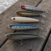 Leurre de pêche Bullet Pencil Popper avec billes sonores - Appât de surface Walk-The-Dog