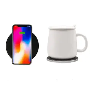 1 में 2 बुद्धिमान स्मार्ट कप गरम वायरलेस स्वयं गरम थर्मल कॉफी मग गरम के साथ वायरलेस चार्जर