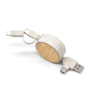 Câble de charge rétractable écologique, câble de charge rapide 5 en 1, adaptateur de charge multiple pour téléphone portable iPhone/Galaxy PS/tablettes