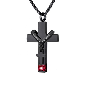 Kalung Botol Parfum Eropa dan Amerika Baru, Kalung Abu, Liontin Memorial Salib untuk Hewan Peliharaan - Product Image 5