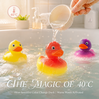 Canard en caoutchouc changeant de couleur à la température, jouet pour enfant, vente en gros, canard de bain en plastique bleu changeant de couleur à l'eau chaude, directement de l'usine