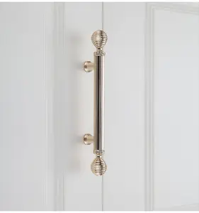 BAOCHUN zinc profile cupboard handle antique brass kitchen cabinet hidden door handle crystal bar handles