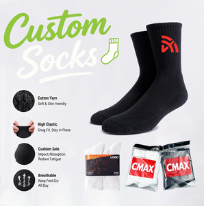 <span class=keywords><strong>Chaussettes</strong></span> en coton <span class=keywords><strong>personnalisées</strong></span> CMAX, 4 paires, tricotées, avec semelle en tissu éponge, pour l'entraînement sportif, la mode et le sport décontracté, unisexe, avec logo <span class=keywords><strong>de</strong></span> marque - Product Image 1