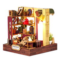 IIECREATE Mini Kit de Modélisme 3D en Bois Fait Main : Porte-Livres, Chasse au Trésor, Maison de Poupée Miniature