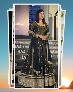 Traje Anarkali de Seda Chinon Bordado Premium, Listo para Usar, con Dupatta, Ropa Islámica al por Mayor, Ropa de Fiesta para Mujer - Product Image 1