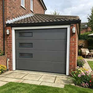 Porte <span class=keywords><strong>de</strong></span> <span class=keywords><strong>garage</strong></span> sectionnelle électrique motorisée avec télécommande, isolation phonique, anti-poussière, installation facile - Product Image 2