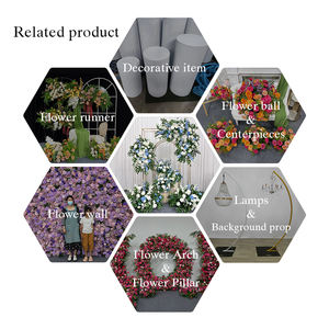 Lys blancs, hortensias, orchidées, fleurs artificielles vertes, décorations et accessoires pour la cérémonie de mariage - Product Image 5