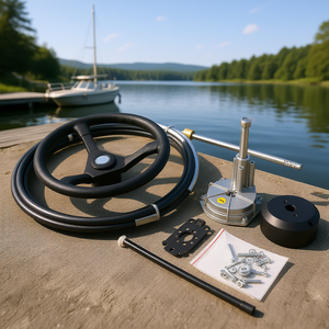 Sistema de Dirección Marina, Kit de Dirección para Barco Fuera de Borda con Cable, Rueda de 16 Pies y 13 Pulgadas - Product Image 2