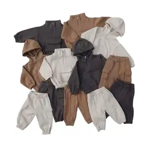 High quality gram weight custom sweat suit adult unisex hoodie sport set baby kids jumper