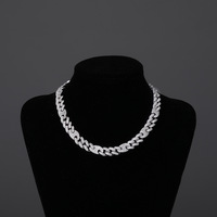 Collier chaîne cubaine en strass dorés pour hommes et femmes, bijoux de déclaration hip-hop glacés