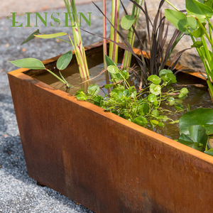 Pot de jardinière rectangulaire en acier corten de conception moderne - Product Image 4
