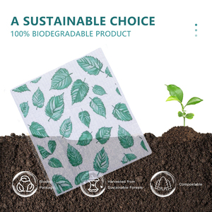 Chiffons à vaisselle en pulpe de bois hautement absorbants, outils de cuisine <span class=keywords><strong>pour</strong></span> le nettoyage de la cuisine, réutilisables <span class=keywords><strong>pour</strong></span> la vaisselle, les comptoirs, le verre et <span class=keywords><strong>l</strong></span>'acier inoxydable - Product Image 5