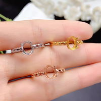 Großhandel 18K vergoldeter 925er Sterlingsilber ovaler Edelsteinring mit leerer Krappenfassung ohne Hauptstein für DIY-Schmuck