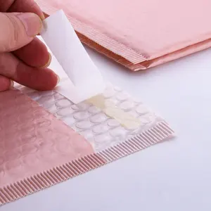 Custom 8X10 8X11 Envío Embalaje Biodegradable Pastel Pink <span class=keywords><strong>Polybag</strong></span> 100% Compostable Bubble Mailer - Product Image 2