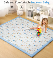 Tapis de jeu moderne à poils ras de 30 mm d'épaisseur, imprimé animaux mignons, écologique, antidérapant, en polyester, fabriqué à la machine, personnalisable