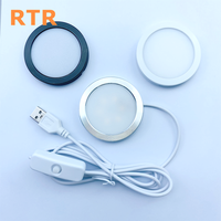Lampes LED Puck connectables blanc chaud 5V 12V, commande tactile, à coller sous les armoires pour cuisine, placard, garage, étagère