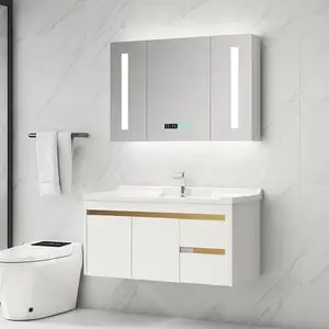 Grosir lengkapi kamar mandi furniture set-Set Rias Kamar Mandi Modern, Set Furnitur Kamar Mandi Kabinet Lengkap 60Cm atau 80Cm