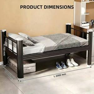 Lit simple robuste réglable pour adultes, avec cadre en acier, idéal pour dortoirs, hôtels, chambres commerciales, appartements – Meuble OEM - Product Image 5