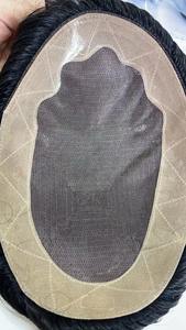 Per l'<span class=keywords><strong>uomo</strong></span> capelli umani Toupeec Super Fine sistema di capelli Mono alta qualità e durevole toupet capelli indiani monopatina pizzo & PU 28mm - Product Image 2