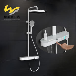 Douche murale à jet supérieur avec affichage numérique thermostatique intelligent à trois niveaux de luxe, ensembles de salle de bain en gros - Product Image 4