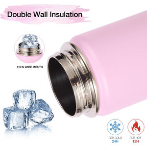 Botella de Agua de Doble Pared, Botella Deportiva de Acero Inoxidable con Asa y Tapa, 12oz 32oz 40oz 64oz, Botella con Logotipo Personalizado - Product Image 3