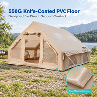 Tente de glamping gonflable de luxe 3x4x2.1m, robuste, avec colonnes d'air de 15cm, imperméable, en tissu Oxford 420D, pour resort en plein air, installation facile
