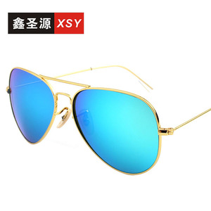 Xsy <b>Aviator</b> <b>Sunglasses</b> Gold Frame <b>Blue</b> Mirror Lens Polarized 100 Uv Protection For Men Women Outdoor Sports Travel Driving - Product Image 1